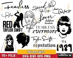 15 file taylor swift album bundle svg, taylor swift inspired svg, swiftie svg, cricut, silhouette, digital, file cut