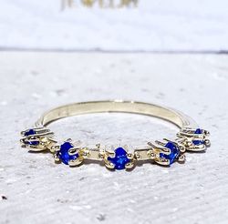 blue sapphire ring - september birthstone - gemstone ring - gold ring - dainty ring - delicate ring - simple ring