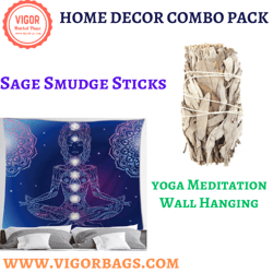 yoga meditation wall hanging & sage multi pack(us customers)