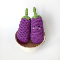 eggplant for decor-1pcs, eggplant toy, eggplant kawaii, amigurumi eggplant, fake food, food toys, stuffed eggplant