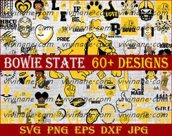 bundle 61 files bowie state university football team svg, bowie state university svg, hbcu team svg, mega bundle, design