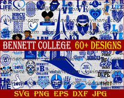 bundle 62 files bennett college football team svg, bennett college svg, hbcu team svg, mega bundle, designs, cricut