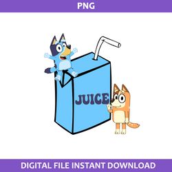 bluey ang bingo juice png, juice box png, bluey and bingo png, bluey png, cartoon png digital file