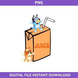 bluey ang bingo juice png, bluey and bingo png, juice box png, bluey png, cartoon png digital file