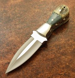 custom hand made d2 tool steel art dagger knife stag antler bone handle/anniversary/valentine's day gift,