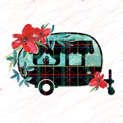 travel trailer with flowers png print camping life sublimation designs sublimate print