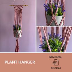 pdf tutorial macrame plant hanger, macrame pattern, instruction macrame for beginner, plant hanger pdf diy, crafter make