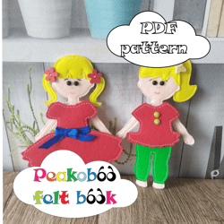 felt doll with clothes play set for girl pdf pattern