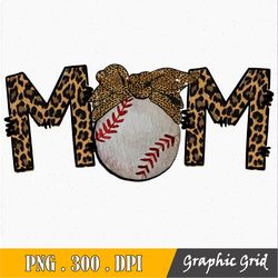 baseball mom leopard sublimation, baseball mom, baseball clipart, transparent png file for sublimation, baseball mama pn