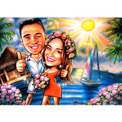 custom cartoon, wedding gift, caricature drawing from photo, employee gift, custom caricature, digital