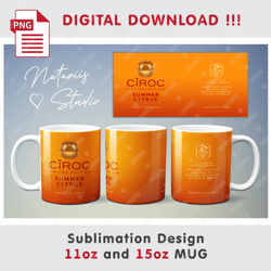 ciroc sublimation design - 11oz 15oz mug - digital mug wrap