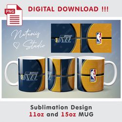 basketball team sublimation design - 11oz 15oz mug - digital mug wrap