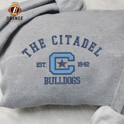 The Citadel Bulldogs Embroidered Sweatshirt, NCAA Embroidered Shirt, Embroidered Hoodie, Unisex T-Shirt