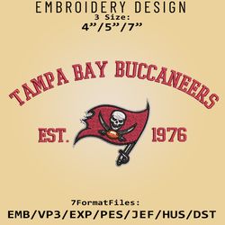 tampa bay buccaneers embroidery designs, nfl logo embroidery files, nfl buccaneers, machine embroidery pattern