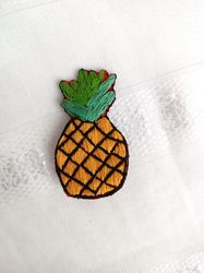 Pineapple Brooch Fruit Brooch Handmade Brooch Embroidery Brooch Accessory Vegan Brooch Plant Brooch