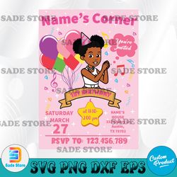 editable printable invitation, girl birthday invitation, instant download, birthday invite template, gracie's corner