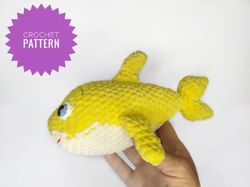 amigurumi pattern crochet plush toy shark digital download