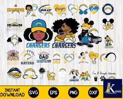 Los Angeles Chargers 2 bundle svg, PLos Angeles Chargers 2 Nfl svg , for Cricut, Silhouette, digital download, file cut