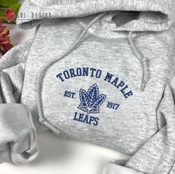 toronto maple leafs embroidered sweatshirt, nhl embroidered sweater, embroidered nhl shirt, hockey embroidered hoodie