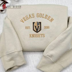 vegas golden knights embroidered sweatshirt, nhl embroidered sweater, embroidered nhl shirt, hockey embroidered hoodie