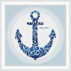 cross stitch pattern sea anchor silhouette ornament monochrome marine ship sailor hope counted crossstitch patterns pdf