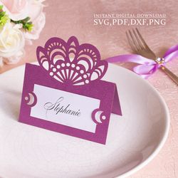 place card template svg, wedding escort cart, thanksgiving card, laser cutting (svg,dxf,pdf), silhouette cameo cricut