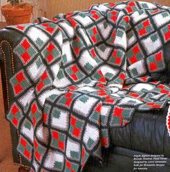 christmas argyle afghan vintage crochet pattern 259 pdf