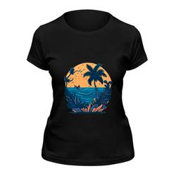 digital file atlantic ocean sunset for download. digital design for printing on t shirts