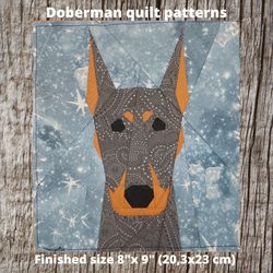 doberman quilt block pdf pattern 4 versions paper piecing