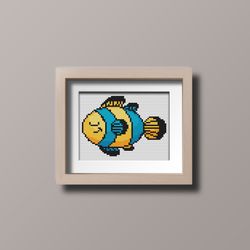 cross stitch pattern colorful fish funny mini pdf