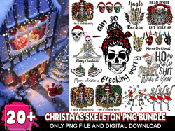 20 christmas skeleton png bundle, christmas skull png, christmas png, xmas png, merry christmas png, skull png