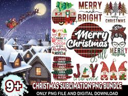 9 designs christmas sublimation png bundle,christmas png, xmas png, winter png, santa png, buffalo plaid christmas