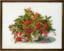 cross stitch pattern | floral embroidery | autumn bouquet | vintage cross stitch pattern | pdf | instant download