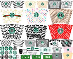Starbucks fashion Brand 24oz svg, Starbucks gucci svg, coach brand svg, louis vuitton brand svg, dior svg, Michael Kors