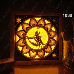 zodiac cancer paper cut light box template, shadow box, 3d papercut lightbox svg file diy, cutting cricut