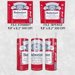 budweiser beer tumbler wrap, 20oz skinny tumbler designs, budweiser beer tumbler wrap png, red beer wrap png