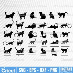cat svg | cat svg bundle | cat silhouette | cat cut file | cat clipart | cat cricut | cat vector| cat lover svg