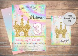 princess  castle birthday invitation