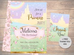 princess birthday invitation