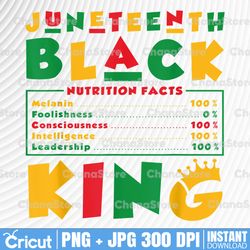 Black King, Juneteenth PNG, Sublimation, Digital Download, African American, Nutrition Facts png, Colorful , Melanin png