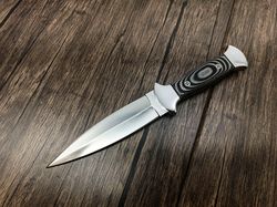 custom handmade d2 tool steel double edge boot military commando hunting combat survival dagger knife, best knife gift