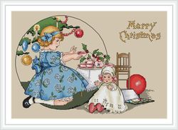 festive tea-party cross stitch chart