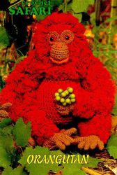 crochet safari orangutan, monkey crochet pattern  - vintage pattern pdf instant download