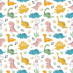 kids baby pattern with cute dinosaurs