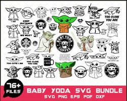 76 files grogu baby yoda star wars svg bundle files for cricut