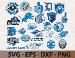 detroit lions logo, bundle logo, nfl teams, football teams, svg, png, eps, dxf 3