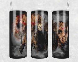 jason voorhees tumbler wrap, 20oz tumbler design straight, horror character tumbler wrap, horror halloween tumbler wrap