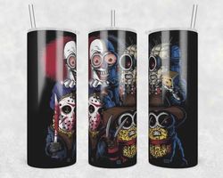 minion horror character tumbler wrap, 20oz tumbler design straight, horror character tumbler wrap, minion horror tumbler