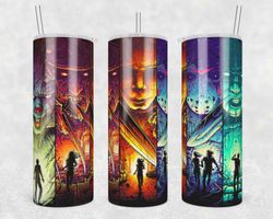 horror character tumbler wrap, 20oz tumbler design straight, horror movies character tumbler wrap