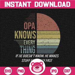 Opa Knows Everything, Father's Day, Png, Dad Png, shirt design Png file, gift for dad